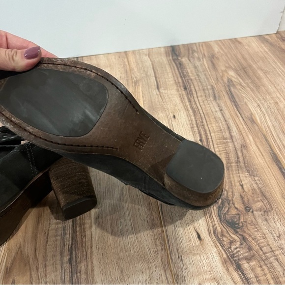 Frye Naomi Pickstitch Suede Gray Women’s Shootie Ankle Boots Booties - Picture 7 of 11